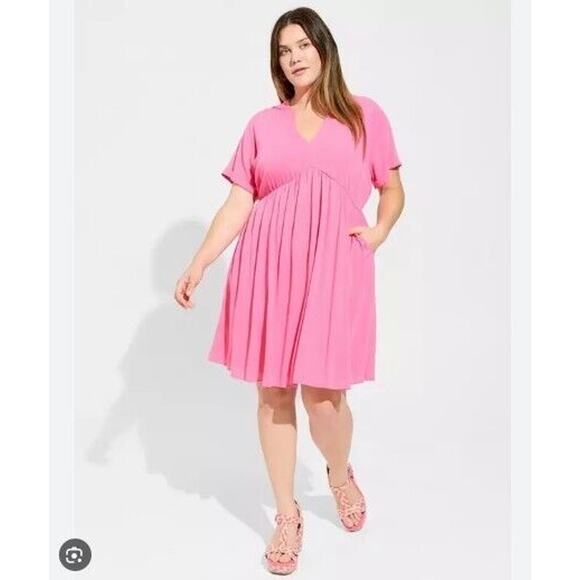 Torrid Mini Washable Gauze Hi Low Waist Tunic Dress Hot Pink Size 5 5X Barbie - Picture 1 of 11